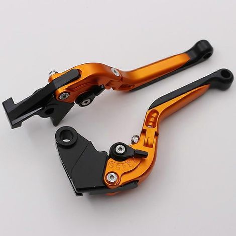 Convient pour la modification de la poignée de frein, d'embrayage et de klaxon en alliage d'aluminium pour moto Kawasaki ZX12R 00-05 (orange) (1/5)