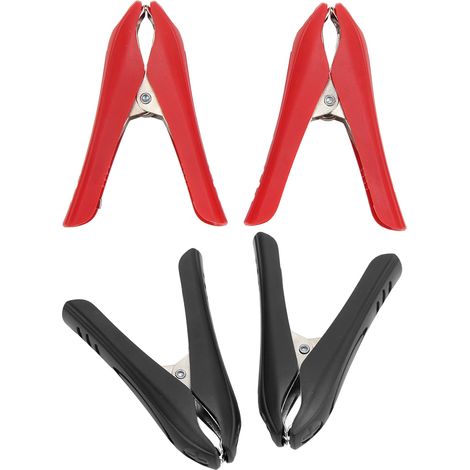 Pince ampèremétrique en quatre parties avec propriétés isolantes, fabriquée en acier ABS, serrage puissant, type à boucle rouge et noire, 100 A. (1/5)
