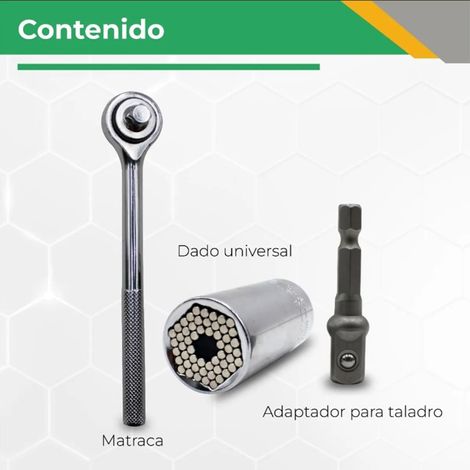 Kit de douilles universelles multifonctionnelles pour perceuse électrique, clé à cliquet, porte-embouts, 7-19 mm, 3 pièces (1/5)