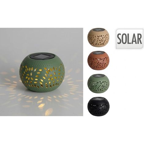 PROGARDEN luz solar 10,5 cm surtida , Lámpara solar redonda Progarden 10,5 cm, una opción decorativa y funcional para iluminar jardines, terrazas y balcones con un agradable efecto