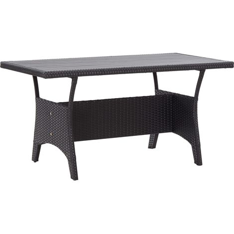 Gartentisch Schwarz 120x70x66 cm Poly Rattan
