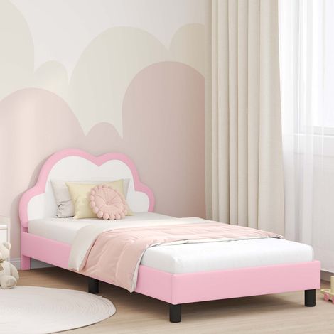 Kinderbettgestell mit Kopfteil mit Kopfteil Rosa 80 x 200 cm PU (1/5)