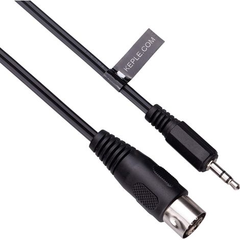 Câble audio 5 DIN vers jack TRS AUX 3,5 mm, prise stéréo 5 broches vers 3,5 mm, compatible avec smartphones, ordinateurs portables, amplificateurs, HI-FI, prend en charge le signal audio 1 m (1/5)