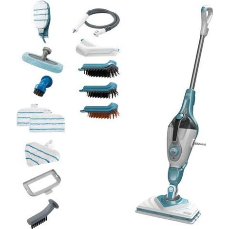 Black & Decker BHSM1610DSM Limpiador a vapor portátil 0,5 L 1600 W Color aguamarina, Blanco