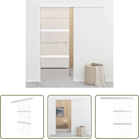 vidaXL Aluminium-Schiebetür - Schiebetür ESG-Glas und Aluminium 76x212 cm Silbern (1/5)