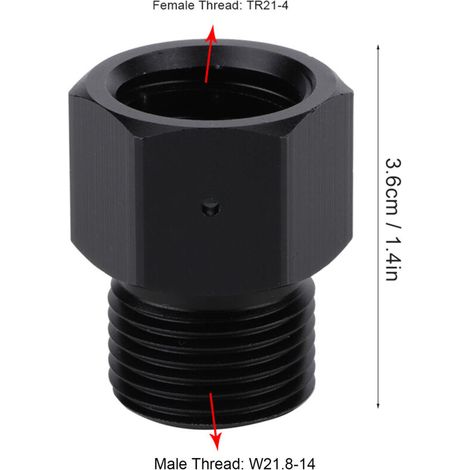 Adaptateur de Cylindre pour Aquarium et Keg de Bière / Noir / Aluminium / TR21-4/W21.8-14
