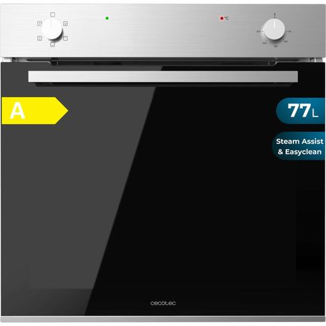 Cecotec Forno da incasso convenzionale multifunzione de 77L Bolero Hexa C126001 Linea A. 2800W, 5 Funzioni, Basso consumo energetico, Luce interna, Steam Assist, Steam EasyClean, Porta fredda con 2 pa