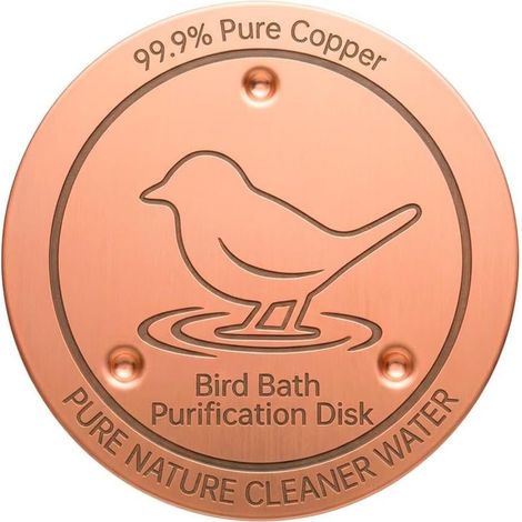 Disque En Cuivre Pur 99,99 Pour Bain D Oiseaux Fontaine Et Abreuvoir Nettoyage Naturel Eau Claire Sans Produit Chimique (1/5)