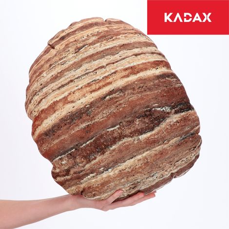 KADAX Kissen aus Velour, 33 x 41 cm, Zierkissen mit Steinmotiv, Kissen mit Reißverschluss, Dekokisse