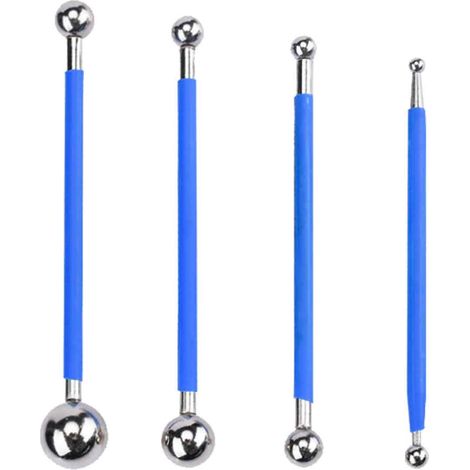 4 Pièces Outil de lissage pour joints, double bille acier, poignée caoutchouc, pour carrelage salle de bain cuisine (1/5)