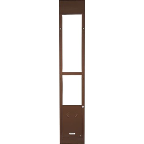 Porte pour chien pour porte vitrée coulissante, ajustable de 1927 mm à 2040 mm, cadre en alliage d'aluminium, design verrou (1/5)