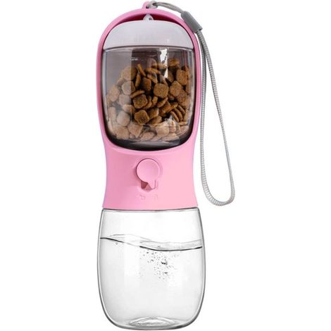 Bouteille d'eau pour chien avec récipient pour croquettes et distributeur de sacs à déjections, fontaine à eau portable et étanche pour les promenades, les randonnées et les voyages-AquaForge (1/5)