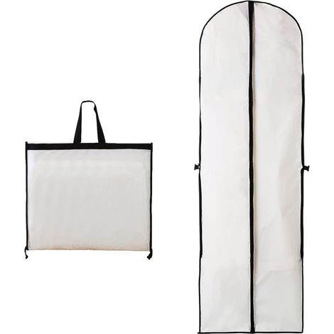 1 Housse de vêtement, imperméable, PEVA, avec fermeture éclair, pour robe de mariée et costume, 60 x 180 cm (1/5)