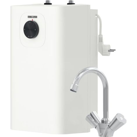 STIEBEL ELTRON druckloser Kleinspeicher SNU 5 Plus mit Temperierbatterie WST-W für Spüle, antitropf- und thermostop-Funktion, mit Stecker, Untertischboiler 5 Liter Niederdruck, 2 kW, 204974 (1/5)