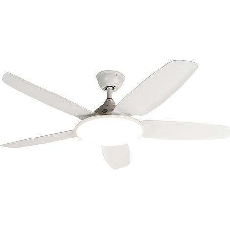 QAZQA + Ventilatori da soffitto vifte - Moderno - Plastico,Acciaio - Bianco - Tondo (non sostituibile) LED Max. 1 x 72 Watt