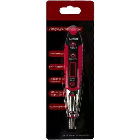 HONORNIC - Stylo testeur multi-numérique 12-250 V CC, tournevis électrique, détecteur à écran LCD, outil d'électricien