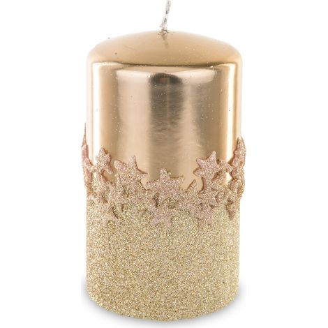 Weihnachtskerze rosa Paraffin 14x8x8 cm Eisstern (1/5)