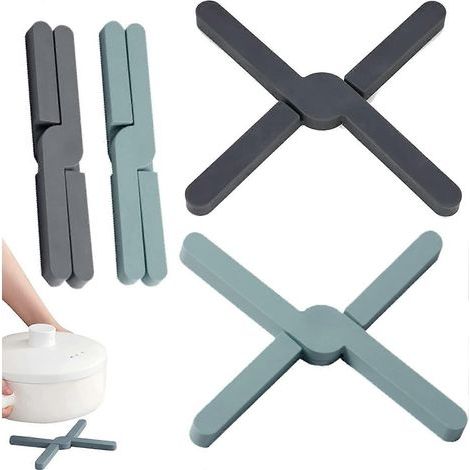 HONORNIC - Lot de 4 coussins isolants thermiques pliables, coussins isolants thermiques pliables en silicone en forme de X (1/5)