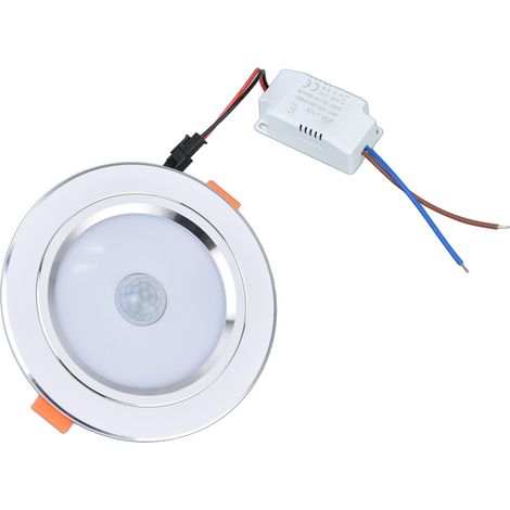Plafonnier LED encastré 9W à détection infrarouge, intensité variable, pour couloir ou balcon, 85-265V AC, lumière blanche (1/5)