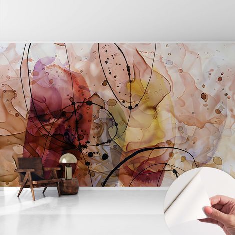 Carta da parati autoadesiva - impermeabile - murale da parete - decorazione murale - Armonia astratta 416x254 cm (1/5)