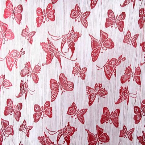 Rideau À Passant - Motif Papillon Avec Pompons - Pour Porte Fenêtre Ou Cloison - 39 X 79 Pouces - Polyester (1/2)