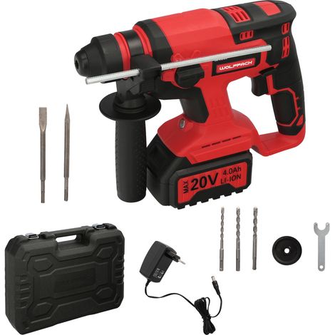 Martello SDS PLUS a batteria 20 Volt. Con batteria da 4,0 Ah. 1.400 giri al minuto (1/5)