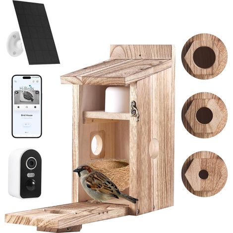 Nichoir Oiseaux Exterieur, Nichoir Oiseaux a Fabriquer, Maison Oiseaux à Suspendre, Cabane Oiseaux Anti-pic à Construire, Nichoirs Bois pour Mésanges, Moineaux et Perruches à Longue Queue, E