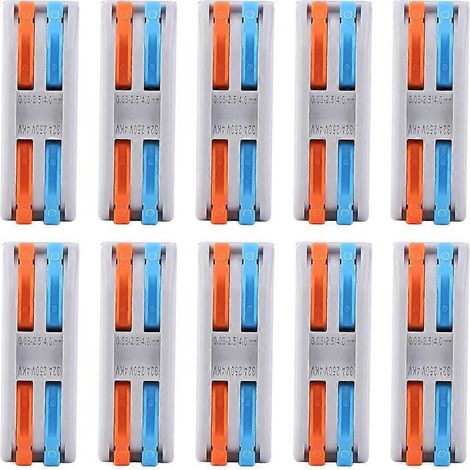10 connecteurs de fils à bouton couleur PCT2-2, bornier à connexion rapide 2 entrées/2 sorties pour clips de câblage Chromatic Co (1/4)