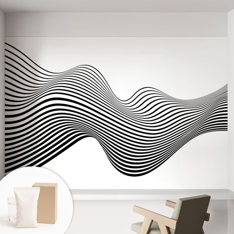Carta Da Parati Non Tessuto - Con Colla Gratuita - Con Motivi Moderni - Design Elegante Per Pareti Astrazione dinamica 152x104 cm (1/5)