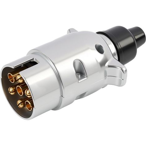 7 Broches Prise Remorque,Adaptateur Universel pour Remorque avec 4 Mâles et 3 Femelles, Connecteur Électrique 12V en Aluminium avec Protection Contre l’Humidité,pour Remorque Caravane Camion RV (1/5)