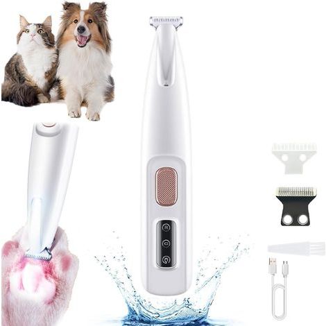 Tondeuse à Pattes De Chien, Tondeuse à Pattes Pour Animaux De Compagnie Rechargeable Et éTanche, Pour Chiens Chat Faible Bruit, Chats, Pattes, Yeux, Oreilles, Visage, Corps. (1PCS) (1/5)