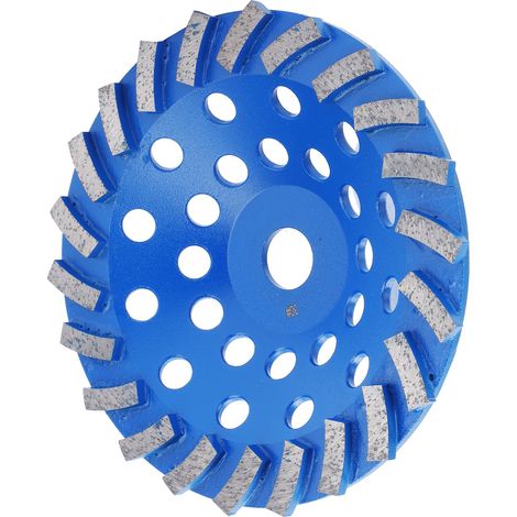 Meule boisseau diamant 24 dents bleu 180mm grain 30 pour ponçage béton, pierre, ciment (1/5)