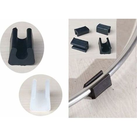 20 Stück runde Stuhlbeingleiter, 14-mm-Rohrendkappen, Tisch-/Sesselbeingleiter, U-förmige Möbelgleiter, weißer Kunststoff, Durchmesser (1/5)