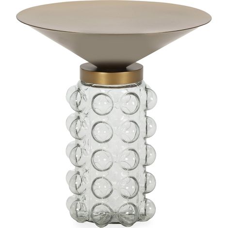 table d'appoint dorée design en verre transparent et métal élégant - doré et verre transparent (1/4)