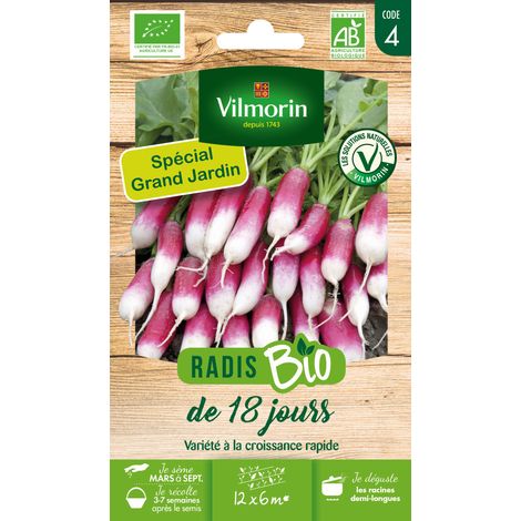 Vilmorin Radis de 18 Jours - BIO - Grand Modèle (1/2)