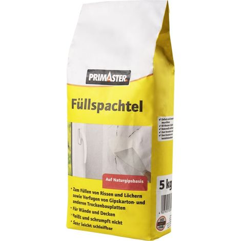 Primaster Füllspachtel 5kg auf Naturgipsbasis Füllen, Glätten, Kleben Innen
