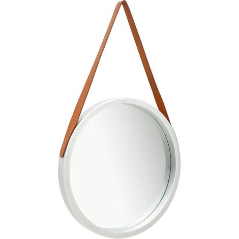 Miroir mural avec sangle-Miroir Suspendu 50 cm Argenté 883386 (1/5)