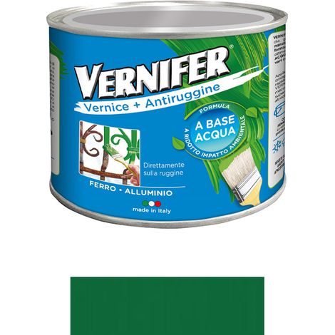 VERNIFER 1XTUTTI BRILLANTE SMALTO, ANTIRUGGINE, FONDO 500 ML SMERALDO (1/5)