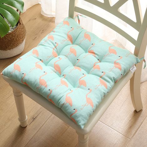 Coussin de chaise rond et doux en coton et lin respirant épais (40 x 40 cm), idéal pour chaise de bureau, d'étudiant ou pour futon. (1/2)