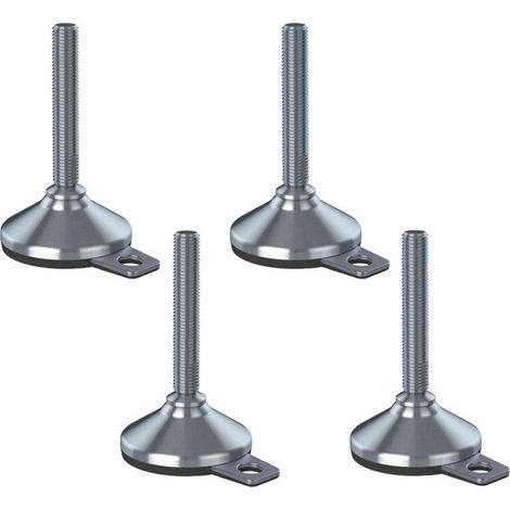 Materiel chantier Basisfuß Edelstahl nivelliert 16x100x80mm und anti-vibrations Pad von 1500 kg-Set 4