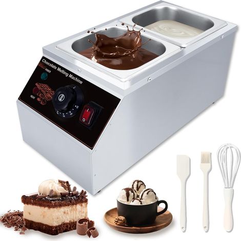 2-Cuve Chauffe-Chocolat avec Contrôle de Température, Machine de Tempérage en Acier Inoxydable, Réchaud Électrique pour Chocolat, Pâtisserie, Bonbons et Fromage (1/5)