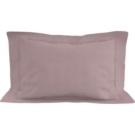 Filiyano – oreiller en coton 57 – Taie d'oreiller en coton 57 fils, 50 x 70 cm, UNI vieux rose, par Soleil d'ocre Rosa (1/5)