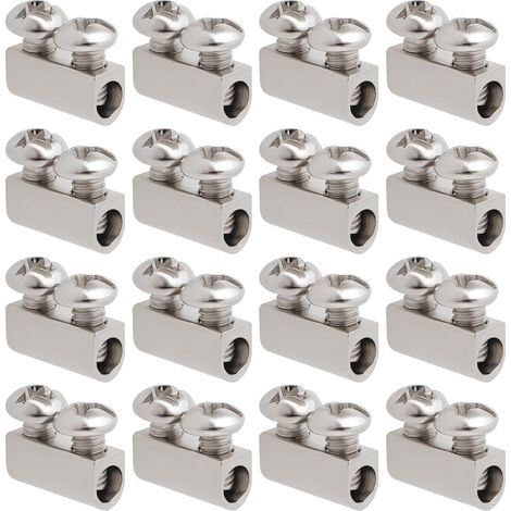 50pcs Double Hole Cable Clips M3 10 x 5 mm Steel Clips with Screw Cap for Terminals Suitable for 3.0 mm Hole Cable Clips Silver