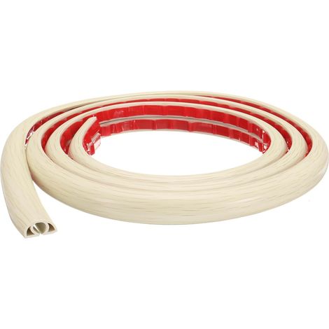Cache-Cordon de Sol de 6 Pieds W0.3 x H0.3 Canal Intérieur en PVC pour Cacher Les Câbles d'Extension de Câble de Sol Protège-Câbles pour Gestion des Câbles, Beige Bois (1/5)
