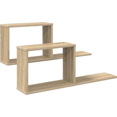 Maison Exclusive - Schweberegale 2 stk. Sonoma-Eiche 80 x 15 x 30 (1/5)