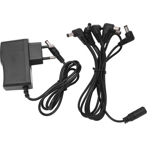 Adaptateur secteur 6 sorties pour pédales de guitare, câble en guirlande, prise UE 100-240V (1/5)