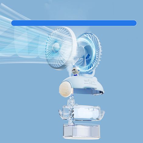 Wasserventilator, Mini-Ventilator, USB-Ventilator, LED-Schreibtischlampe, Sprühluftbefeuchter, Luftkühler, blau (1/5)
