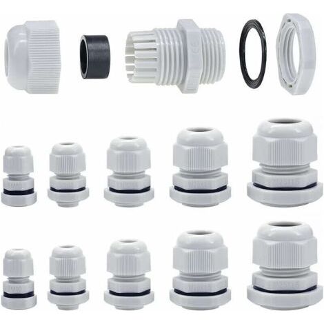 Pr Presse-étoupes M10-M25 10mm-25mm rembourrage presse-étoupes à empiler avec écrou de blocage et rondelle (M10-M25 40pcs) (1/4)