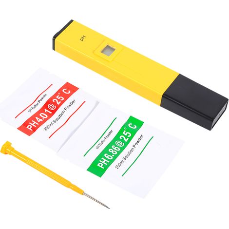 pH-mètre numérique portable testeur qualité eau aquarium piscine vin urine électrode verre précis étui protection jaune (1/5)
