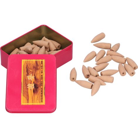 Lot de 53 cônes d'encens à reflux prolongé, bois de santal, pour WC, salle de bain, intérieur. (1/5)